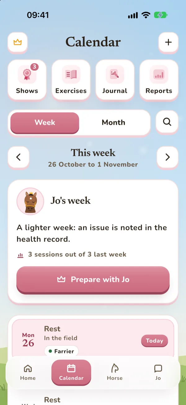 Equiflow's calendar: the week's sessions